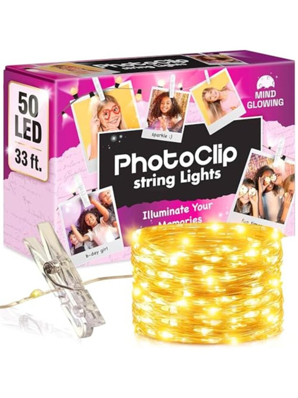 Warm White LED Fairy String Lights Photo Clips USB Battery Remote Decor 16.4ft